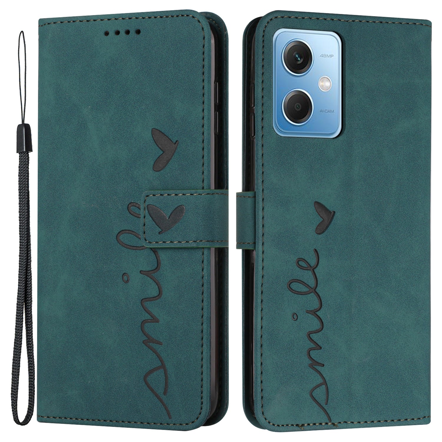For Xiaomi Redmi Note 12 5G (Global) (India) (China) Poco X5 5G Stand Wallet Phone Case Imprinted Heart Shape Phone Leather Cover with Strap For Xiaomi Redmi Note 12 5G (Global) (India) (China) Poco X5 5G Stand Wallet Phone Case Imprinted Heart Shape Phone Leather Cover with Strap